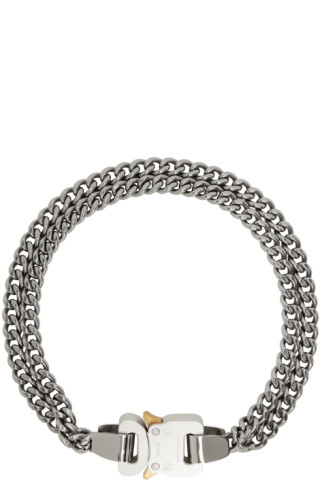Silver 2x Chain Buckle Necklace by 1017 ALYX 9SM on Sale Silver 2x Chain Buckle Necklace by 1017 ALYX 9SM on Sale