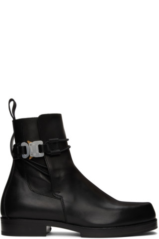 1017 ALYX 9SM: ブラック バックル ショートブーツ | SSENSE 日本 1017 ALYX 9SM: ブラック バックル ショートブーツ | SSENSE 日本
