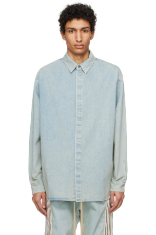 【関税込み】Fear of God ブルー フェード デニムシャツ 241782M177000_1.jpg