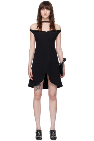 【関税込み】Courreges ブラック Ellipse ミニワンピース Courrègesのブラック Ellipse ミニワンピースがセール中
