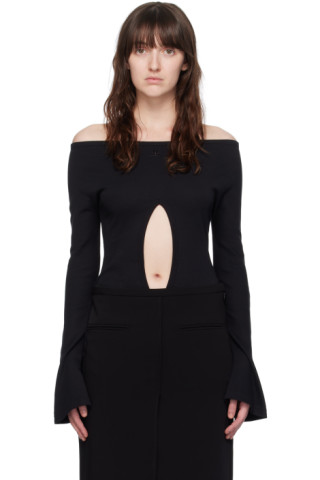 【関税込み】Courreges ブラック ドロップ ボディスーツ 241783F358009_1.jpg