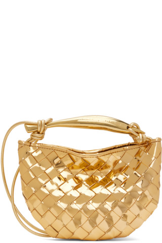 BOTTEGA VENETA ゴールド ミニ サーディン ◆クロスボディバッグ Bottega Veneta: Gold Mini Sardine Bag | SSENSE