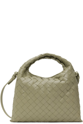【関税込み】Bottega Veneta グリーン ミニ Hop バッグ Bottega Veneta: Green Mini Hop Bag | SSENSE