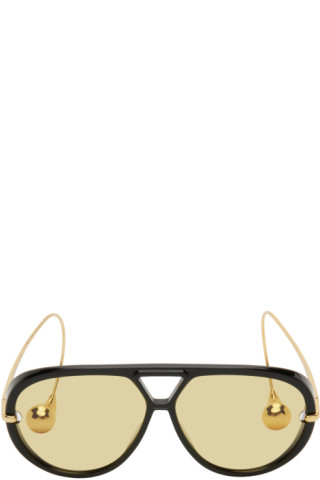 Drop Aviator Sunglasses in Yellow - Bottega Veneta