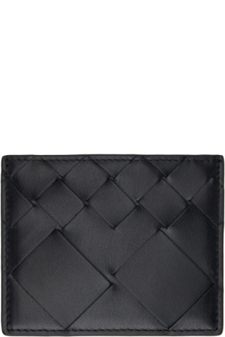 ★BOTTEGA VENETA★ Intrecciato Card Holder Black 162150V3UN1 Bottega Veneta: Black Intrecciato Card Holder | SSENSE Canada