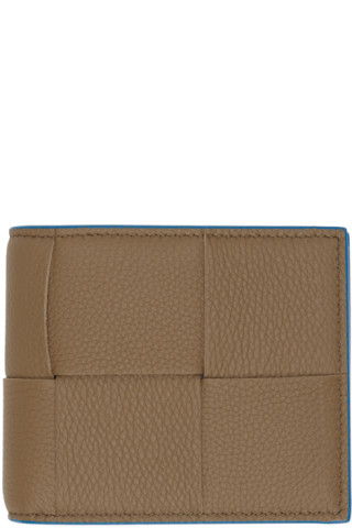 Bottega Veneta Taupe Intrecciato Bifold Wallet