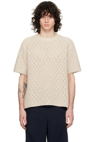 Bottega Veneta クロップドTシャツ Bottega Veneta: Off-White Crewneck T-Shirt | SSENSE 대한민국