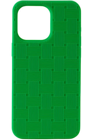 Green Intreccio iPhone 15 Pro Max Case by Bottega Veneta Green Intreccio iPhone 15 Pro Max Case by Bottega Veneta