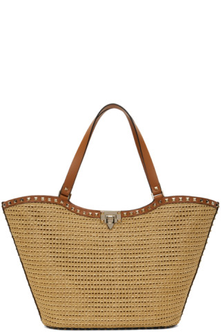 valentino woven tote bag