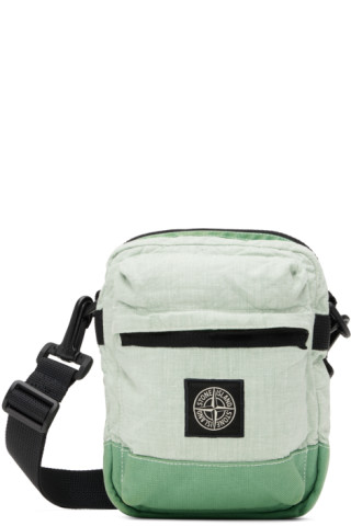 Stone Island: Green Lino Nylon Tela-TC Pouch | SSENSE