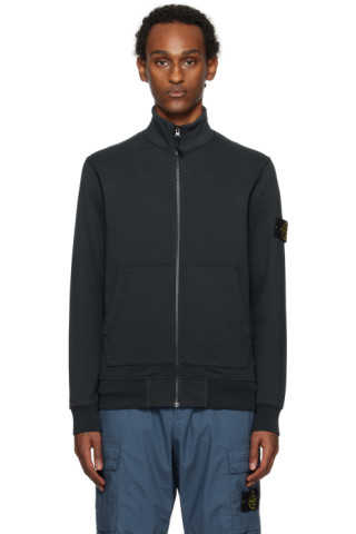 Stone Island: Navy Zip Sweater | SSENSE