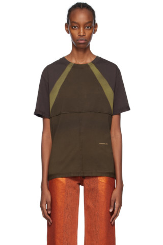 【関税込み】Eckhaus Latta ブラウン Lapped Tシャツ 241830F110002_1.jpg