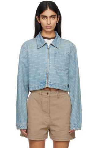 Miu Miu - Blue Zip Denim Jacket