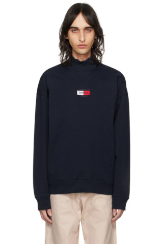 Navy Embroidered Turtleneck by Tommy Jeans on Sale