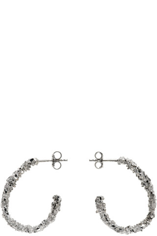 Veneda Carter: Silver VC003 Medium Open Hoop Earrings | SSENSE Veneda Carter: Silver VC003 Medium Open Hoop Earrings | SSENSE