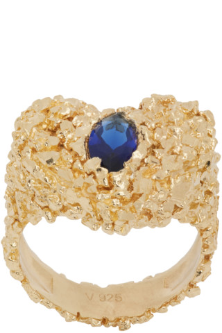 Veneda Carter: Gold VC030 Sapphire Heart Ring | SSENSE