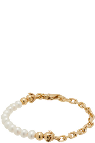 SSENSE Exclusive Gold Pearl Bracelet by Emanuele Bicocchi on Sale