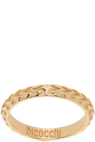 【関税込み】Emanuele Bicocchi ゴールド Arrow バンドリング Emanuele Bicocchi: Gold Arrow Band Ring | SSENSE 日本