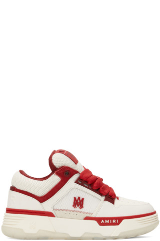 AMIRI: White & Red MA-1 Sneakers | SSENSE