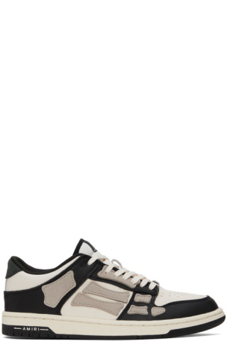 Black & Taupe Skel-Top Low Sneakers by AMIRI on Sale Black & Taupe Skel-Top Low Sneakers by AMIRI on Sale
