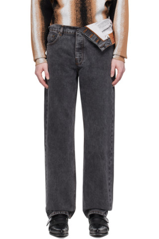 Black Asymmetric Jeans by Y/Project on Sale Black Asymmetric Jeans by Y/Project on Sale