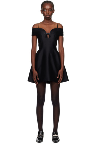 【関税込み】Shushu/Tong ブラック Curved ミニドレス Black Curved Minidress by SHUSHU/TONG on Sale