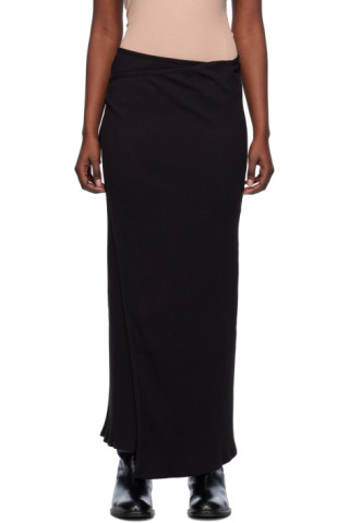 Baserange: Black Brig Maxi Skirt | SSENSE