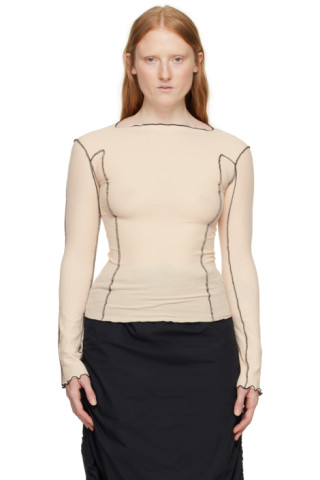Beige Omato Long Sleeve T-Shirt by Baserange on Sale