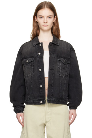 【関税込み】Rhude SSENSE限定 ブラック デニムジャケット 241923F060001_1.jpg
