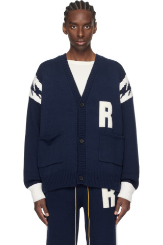 【関税込み】Rhude ネイビー Lightning カーディガン 241923M200001_1.jpg