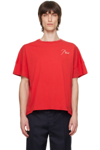 【関税込み】Rhude レッド Reverse Tシャツ 241923M213068_1.jpg