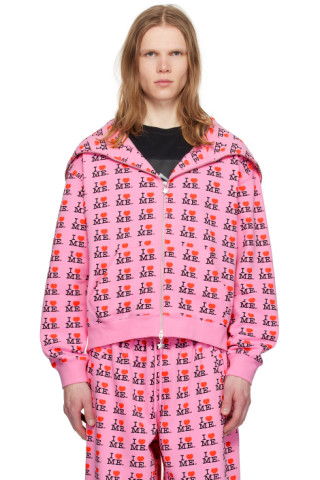 Ashley Williams: Pink 'I Heart Me' Butterfly Hoodie | SSENSE
