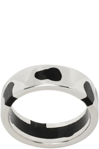 【関税込み】Ellie Mercer シルバー Classic バンドリング Silver & Black Classic Band Ring by Ellie Mercer on Sale