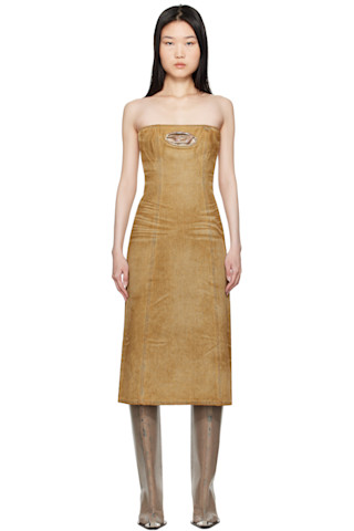 ディーゼル Diesel De-Vildress-FSF Midi Dress Brown De-Vildress-Fsf Denim Midi Dress by Diesel on Sale