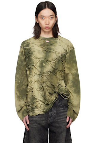 Dieselのカーキ T-Cranet-Ls 長袖Tシャツがセール中