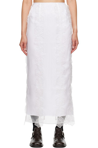 White Olympia Midi Skirt by Cecilie Bahnsen on Sale
