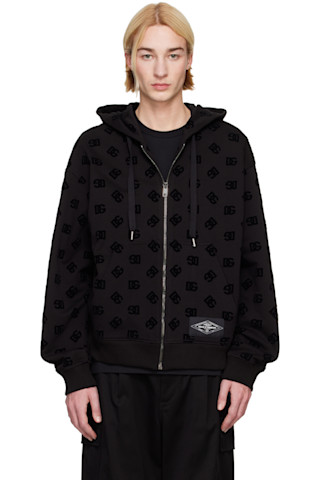 【関税込み】Dolce&Gabbana ブラック ジップアップフーディ Dolce&Gabbanaのブラック ジップアップフーディがセール中