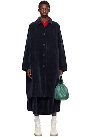 SSENSE Exclusive Navy Big Blobby Coat by CASEY CASEY on Sale SSENSE Exclusive Navy Big Blobby Coat by CASEY CASEY on Sale