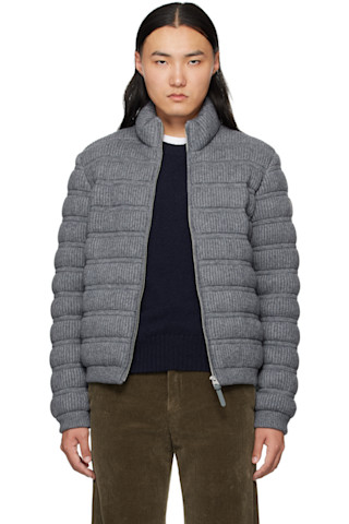 MACKAGE グレー ダウンジャケット S/P MACKAGE (マッカージュ) レイヤード フルジップ ダウン