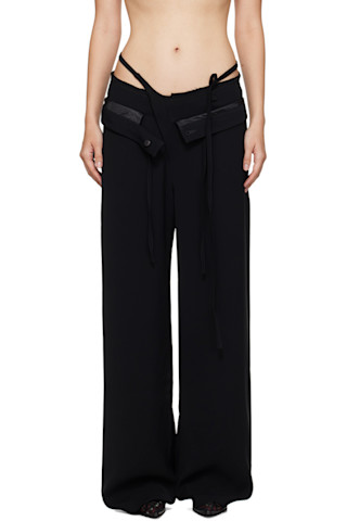 ottolinger ssense限定　トラウザーズ　スラックス Ottolinger: Black Double Fold Suit Trousers | SSENSE