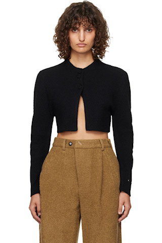 ADER errorのブラック クロップド カーディガンがセール中