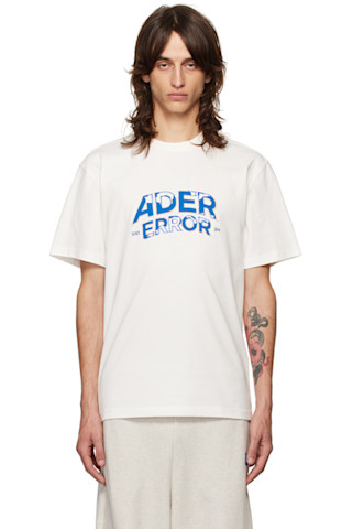 【関税込み】ADER error ホワイト フロックロゴ Tシャツ ADER errorのホワイト フロックロゴ Tシャツがセール中