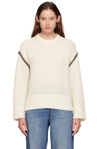 rag & bone: White Katie Sweater | SSENSE Canada