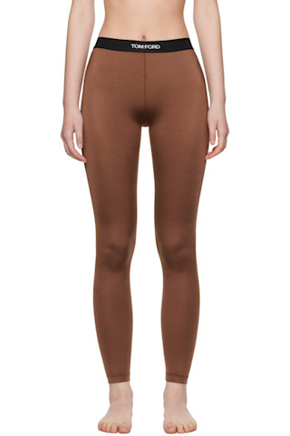 【関税込み】TOM FORD ブラウン Signature レギンス TOM FORD: ブラウン Signature レギンス | SSENSE 日本