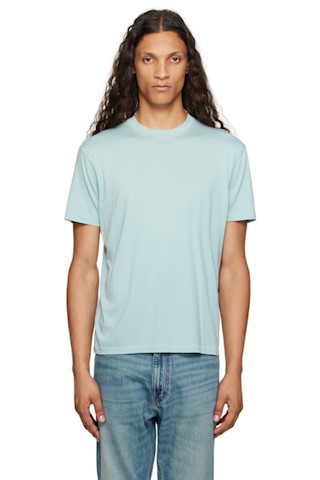 【関税込み】TOM FORD ブルー クルーネックTシャツ TOM FORD: ブルー クルーネックTシャツ | SSENSE 日本
