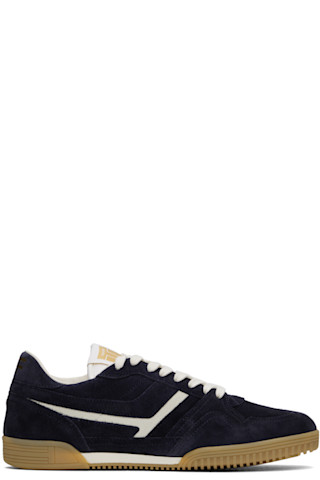 【関税込み】TOM FORD ネイビー スエード Jackson スニーカー TOM FORD: ネイビー スエード Jackson スニーカー | SSENSE 日本
