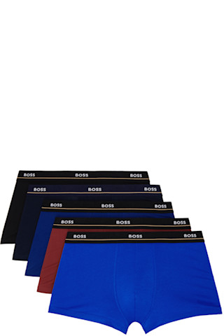 BOSS Trunk Boxer Uomo Con Strisce Jacquard - 48% Cotone, 48% Modale, 4% Elastan - Lavabile