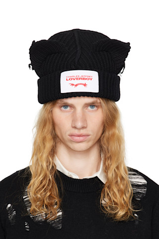 Charles Jeffrey LOVERBOY: Black Chunky Ears Beanie SSENSE