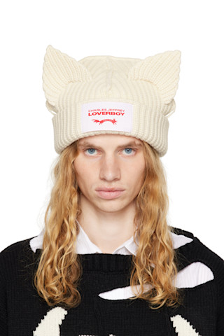 Charles Jeffrey LOVERBOY: Off-White Chunky Ears Beanie | SSENSE Charles Jeffrey LOVERBOY: Off-White Chunky Ears Beanie | SSENSE