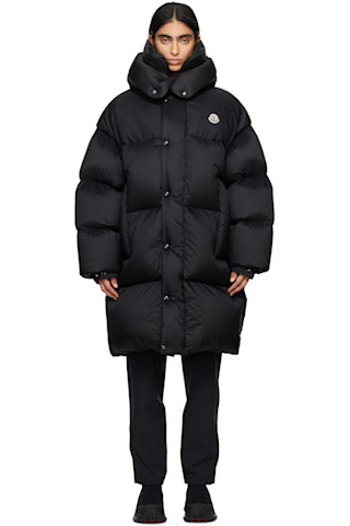 Moncler: Black Verone Long Down Jacket | SSENSE